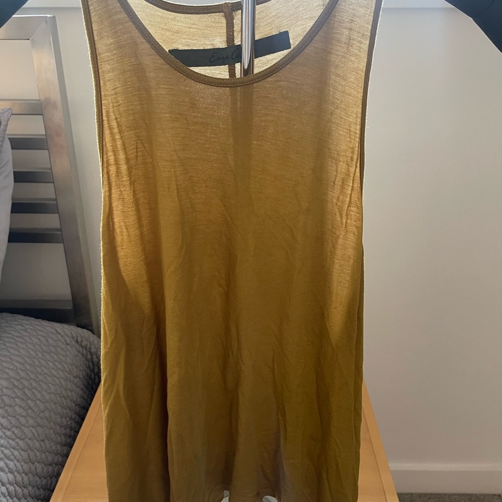 Enza Costa Green Tank Top with Modern Elegance